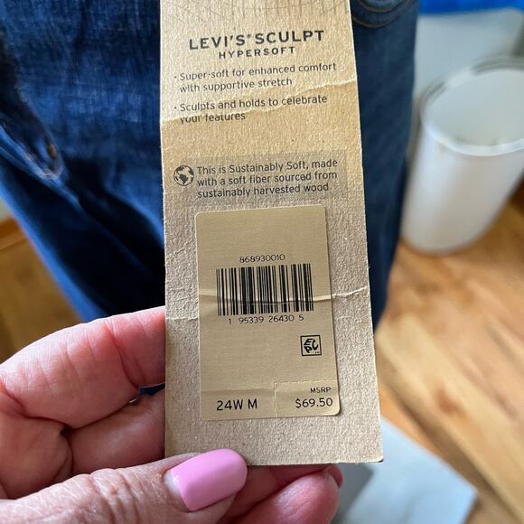Levi’s 725 High Rise Bootcut Jeans 24W Sculpt Support Hypersoft Sustainable - Picture 6 of 6